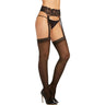 Dreamgirl - Womens Black Diamond Pantyhose With Garters