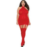 Dreamgirl - Womens Black Diamond Sheer Garter Dress Bodystocking