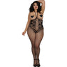 Dreamgirl - Womens Black Diamond Open Cup Bodystocking Dress