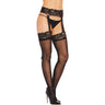 Dreamgirl - Womens Black Diamond Garterbelt Pantyhose