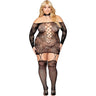 Dreamgirl - Womens Black Diamond Versatile Garter Slip Lingerie