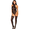 Dreamgirl - Womens Black Diamond Teddy Bodystocking