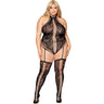 Dreamgirl - Womens Black Diamond Teddy Bodystocking