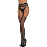 Dreamgirl - Womens Black Diamond Garter Belt Pantyhose