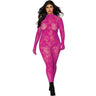 Dreamgirl - Womens Black Diamond Bodystocking With Finger Gloves