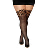 Dreamgirl - Womens Black Diamond Leopard Top Thigh High