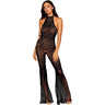 Dreamgirl - Womens Black Diamond Flair Leg Bodystocking