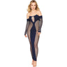 Dreamgirl - Womens Black Diamond Bodystocking Gown