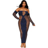 Dreamgirl - Womens Black Diamond Bodystocking Gown
