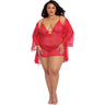 Dreamgirl - Womens Robe, Chemise And G-String Sleepwear Lingerie