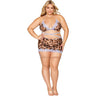 Dreamgirl - Womens Bralette, Garter Skirt, And G-String Skirt Set