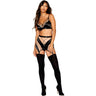 Dreamgirl - Womens Bralette, Garter Skirt, And G-String Skirt Set