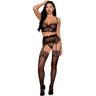 Dreamgirl - Womens Bra, Garter Belt, And G-String