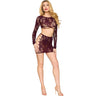Dreamgirl - Womens Long Sleeve Bralette And Mini Skirt Set