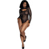 Dreamgirl - Womens Sheer Shimmery Bodysuit With Chest Cutout