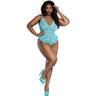 Dreamgirl - Womens Red Diamond Lace Ruffle Teddy