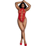 Dreamgirl - Womens Black Diamond Peek-A-Boo Madame Teddy