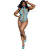 Dreamgirl - Womens Black Diamond Peek-A-Boo Madame Teddy