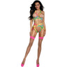 Dreamgirl - Womens Red Diamond Ombré Rainbow Bra And Garter Panty Set