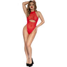 Dreamgirl - Womens Red Diamond Mesh Halter Neck Teddy