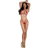 Dreamgirl - Womens Red Diamond Superstar 2-Piece Bra Set