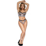 Dreamgirl - Womens Pearl White And Black Floral Lace Bra And Panty Set
