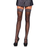 Leg Avenue - Womens Spandex Sheer Thigh Highs with Striped Silicone Stay Up Top