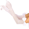 Leg Avenue - Womens Sheer Mesh Opera Length Satin Bow Top Gloves