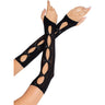 Leg Avenue - Womens Sweetheart Striped Keyhole Arm Warmers with Mini Bow Accents