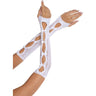 Leg Avenue - Womens Sweetheart Striped Keyhole Arm Warmers with Mini Bow Accents