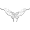 Leg Avenue - Womens Sheer Butterfly Applique Crotchless Panty with Pearl and Sequin Detail