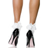 Leg Avenue - Womens Nylon Anklet with Ruffle and Satin Bow Accent
