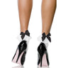 Leg Avenue - Womens Nylon Anklet with Ruffle and Satin Bow Accent