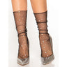 Leg Avenue - Womens Stars and Moons Embellished Sheer Tulle Anklet Socks