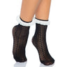 Leg Avenue - Womens Zigzag Crochet Anklet Socks with Crochet Eyelet Lace