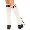 Leg Avenue - Womens Ribbed Stirrup Leg Warmers with Athletic Stripe