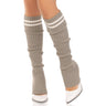 Leg Avenue - Womens Ribbed Stirrup Leg Warmers with Athletic Stripe