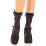 Leg Avenue - Womens Lace Ruffle Nylon Anklets with Mini Bow And Heart Accents