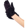Leg Avenue - Womens Lace Trimmed Satin Gloves with Bow Accent