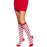 Leg Avenue - Womens Candy Cane Metallic Striped Knee Socks