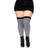 Leg Avenue - Womens Plus Size Nylon Striped Thigh Highs