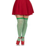 Leg Avenue - Womens Plus Size Nylon Striped Thigh Highs