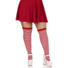 Leg Avenue - Womens Plus Size Nylon Striped Thigh Highs