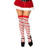 Leg Avenue - Womens Candy Cane Metallic Striped Over-the-Knee Socks