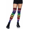 Leg Avenue - Womens Acrylic Rainbow Striped Thigh High Socks