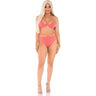 Leg Avenue - Womens 2 Piece Opaque Cage Strap Bra Top and Strappy Brazilian Briefs