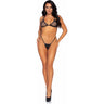 Leg Avenue - Womens 2 Piece Rhinestone Fishnet Bikini Top and G-String Panty