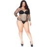 Leg Avenue - Womens Plus Size Spandex Long Sleeved Industrial Net Shirt