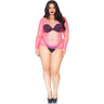 Leg Avenue - Womens Plus Size Spandex Long Sleeved Industrial Net Shirt