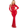 Leg Avenue - Womens Lace and Net Body Con Gown with Heart Keyhole Detail